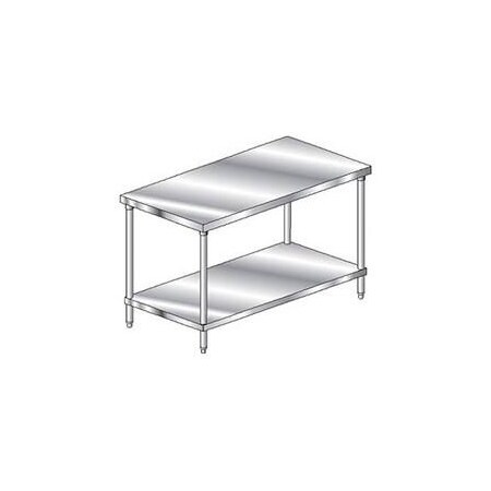 Aero Aero Manufacturing Workbench W/Undershelf, 14 Ga. 304 Series Stainless, 36"Wx36"D 2TS-3636